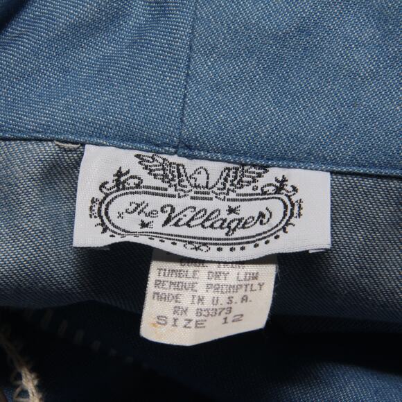 NEW Vintage The Villager Cotton Long Blazer Jacket Size 12 Light Blue - Picture 9 of 11